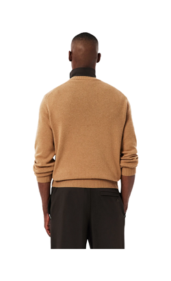 MAGLIONE GIROCOLLO IN LANA CARDATA BEIGE